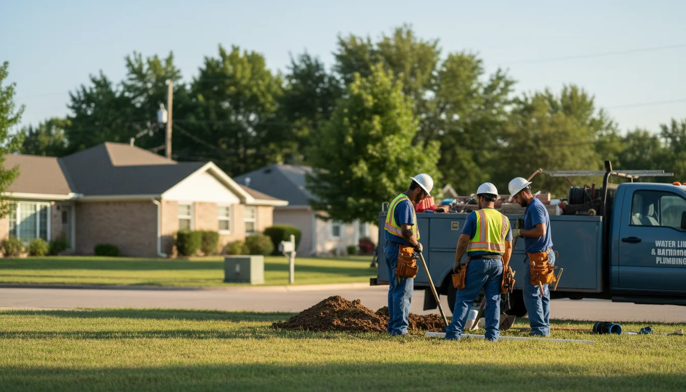 Residential water line and bathroom plumbing service in Avilla, MO